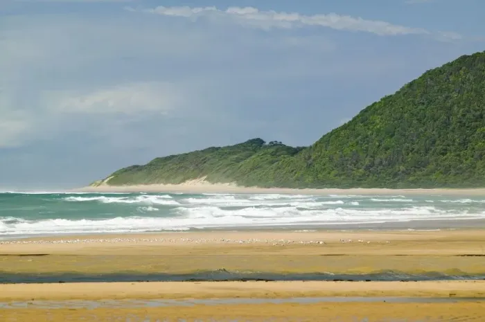 Framed Print : Indian Ocean seascape and sandy beach at Greater St. Lucia Wetland Park World Heritage Site, St. Lucia, South Africa