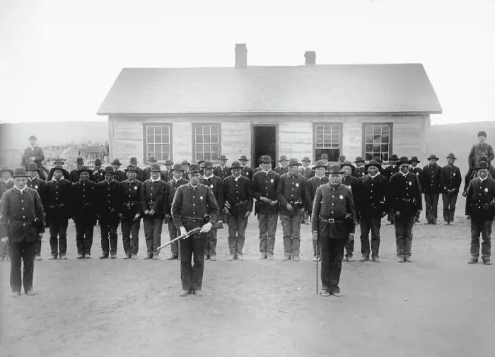 Framed Print : Indian Police Standing At Attention Framed Print : Indian Police Standing At Attention