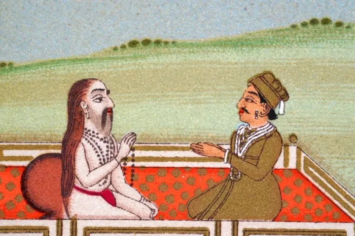 Framed Print : Indian prince meeting a Guru, Mughal India, 19th Century