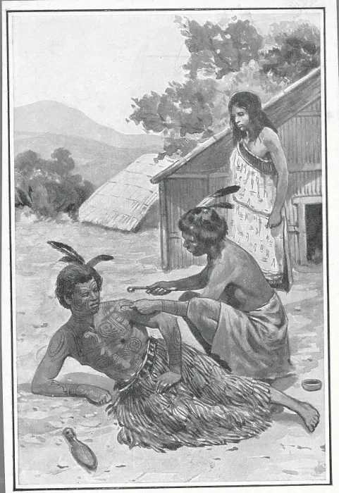 Framed Print : Indian Receiving a Tattoo Framed Print : Indian Receiving a Tattoo