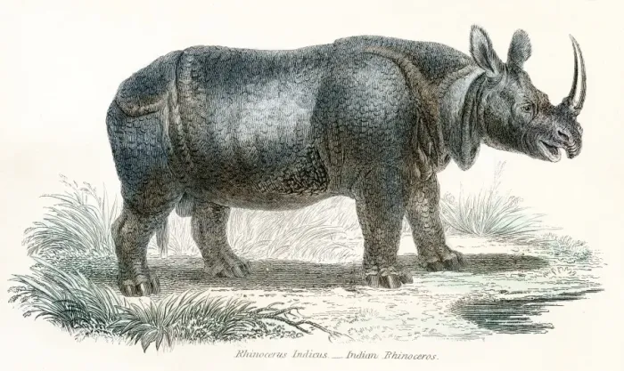 Framed Print : Indian Rhinocerus engraving 1803 Framed Print : Indian Rhinocerus engraving 1803