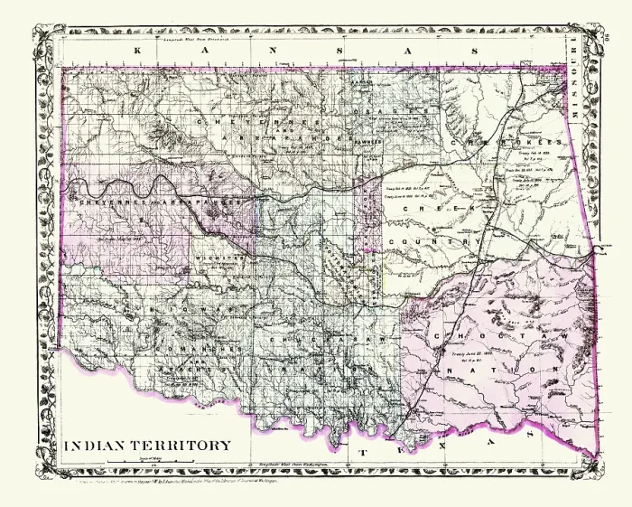 Framed Print : Indian Territory 1883 Framed Print : Indian Territory 1883
