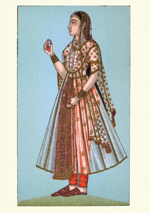 Framed Print : Indian woman of the court of the Mughal emperor