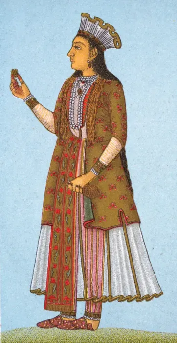 Framed Print : Indian woman of the court of the Mughal emperor