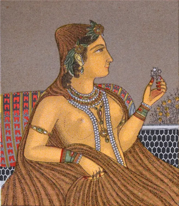 Framed Print : Indian woman of the court of the Mughal emperor