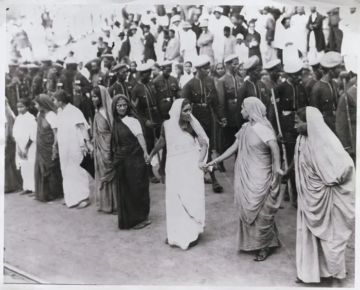 Framed Print : Indian Women Forming Human Chain During Demonstration Framed Print : Indian Women Forming Human Chain During Demonstration