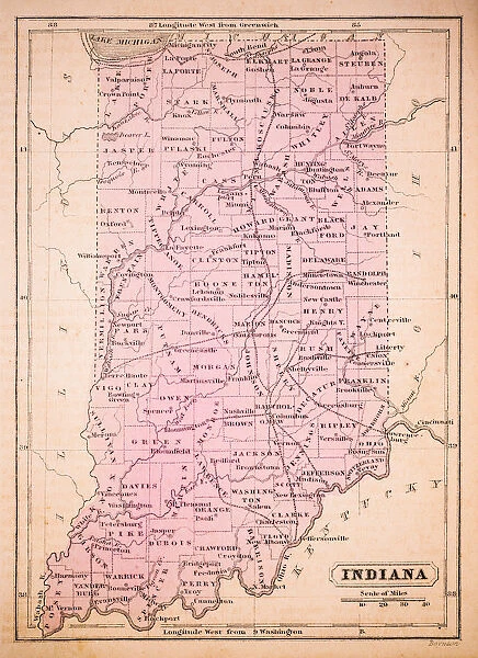 Indiana 1852 Map