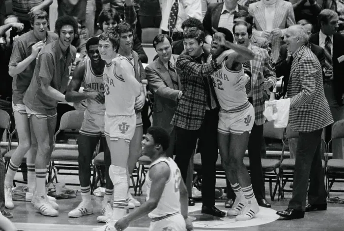 Framed Print : Indiana Basketball Team Celebrating Framed Print : Indiana Basketball Team Celebrating