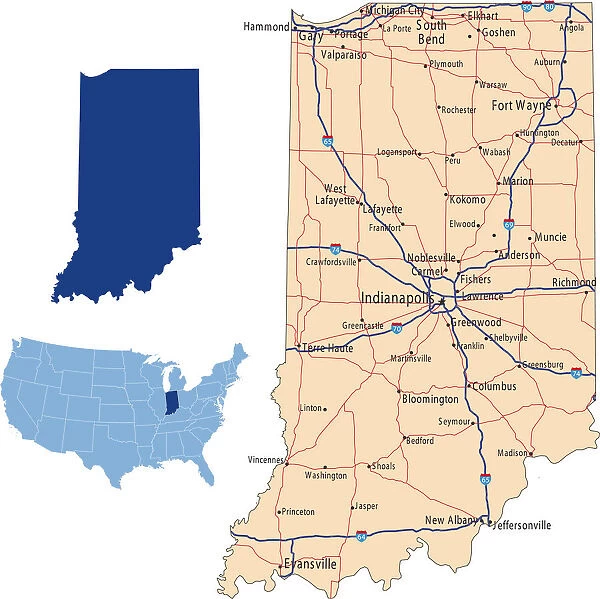Indiana road map