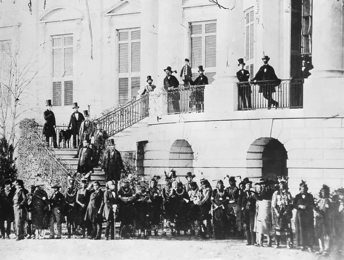 Framed Print : Indians in Front of White House