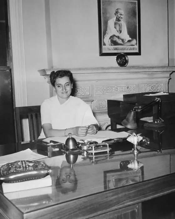 Framed Print : Indira Gandhi Sitting in the Presidential Chair Framed Print : Indira Gandhi Sitting in the Presidential Chair