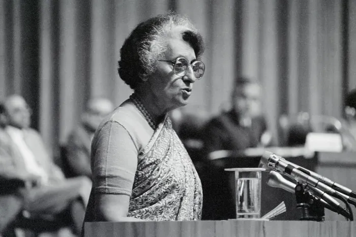Framed Print : Indira Gandhi Speaks at Summit Framed Print : Indira Gandhi Speaks at Summit