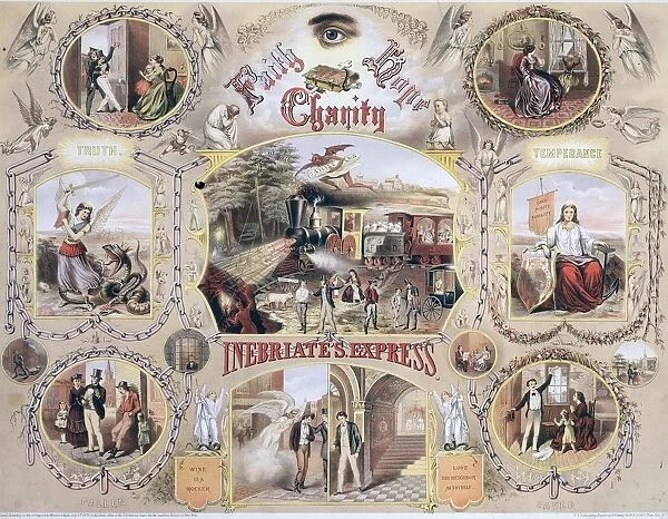 Inebriates Express. Poster used by The Temperance Movement to promote sobriety