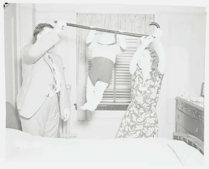 Framed Print : Infant Demonstrating Chin Ups Framed Print : Infant Demonstrating Chin Ups