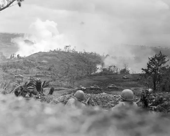 Framed Print : Infantrymen Lying on Ground at Lookout Framed Print : Infantrymen Lying on Ground at Lookout
