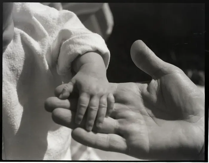 Framed Print : Infant's Hand in Man's Hand Framed Print : Infant's Hand in Man's Hand