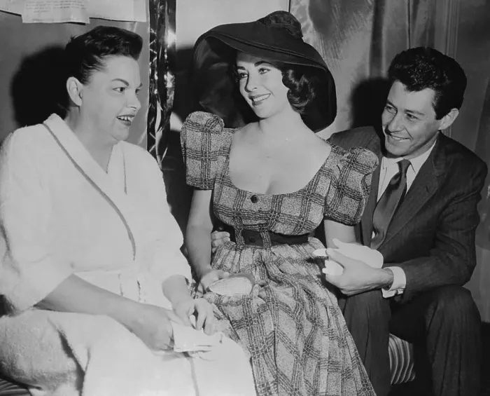 Framed Print : Informal Judy Garland Being Visited by Elizabeth Taylor and Eddie Fisher Framed Print : Informal Judy Garland Being Visited by Elizabeth Taylor and Eddie Fisher