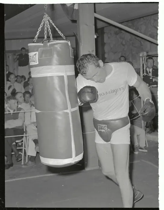 Framed Print : Ingemar Johansson Hitting Punching Bag Framed Print : Ingemar Johansson Hitting Punching Bag