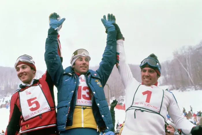 Framed Print : Ingemar Stenmark and Opponents After Winning Olympic Medals Framed Print : Ingemar Stenmark and Opponents After Winning Olympic Medals