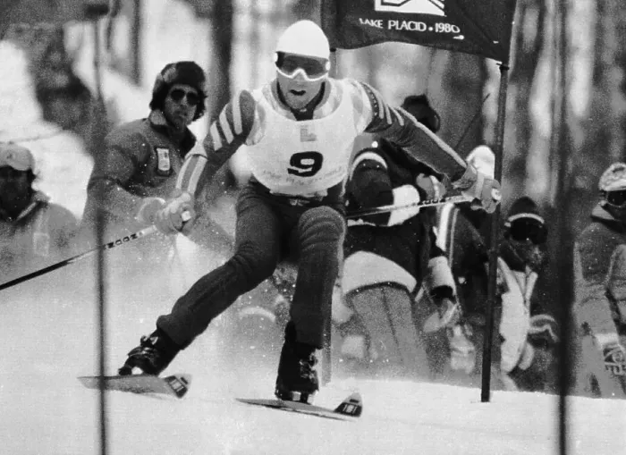 Framed Print : Ingemar Stenmark Skiing in Action