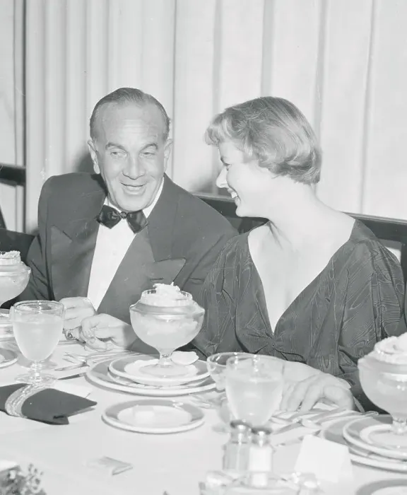 Framed Print : Ingrid Bergman and Al Jolson Conversing at Dinner Framed Print : Ingrid Bergman and Al Jolson Conversing at Dinner