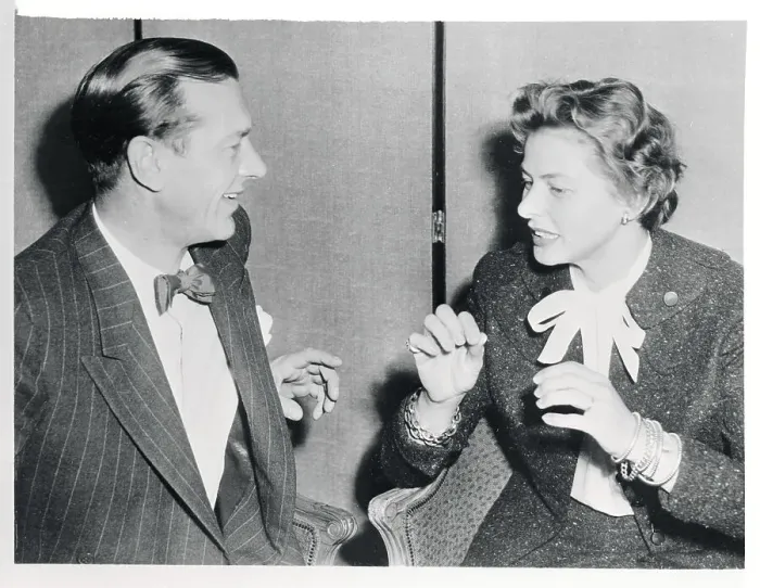 Framed Print : Ingrid Bergman Conversing With Valentine Dyall Framed Print : Ingrid Bergman Conversing With Valentine Dyall