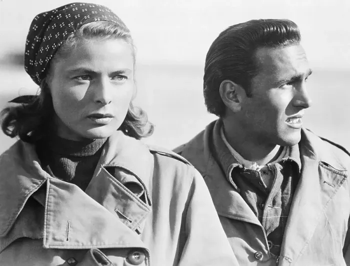 Framed Print : Ingrid Bergman with Mario Vitale in Movie Scene Framed Print : Ingrid Bergman with Mario Vitale in Movie Scene