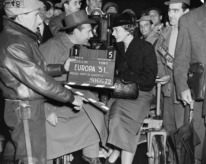Framed Print : Ingrid Bergman and Roberto Rossellini on Set Framed Print : Ingrid Bergman and Roberto Rossellini on Set