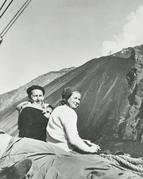 Framed Print : Ingrid Bergman and Roberto Rossellini on Volcano Site Framed Print : Ingrid Bergman and Roberto Rossellini on Volcano Site