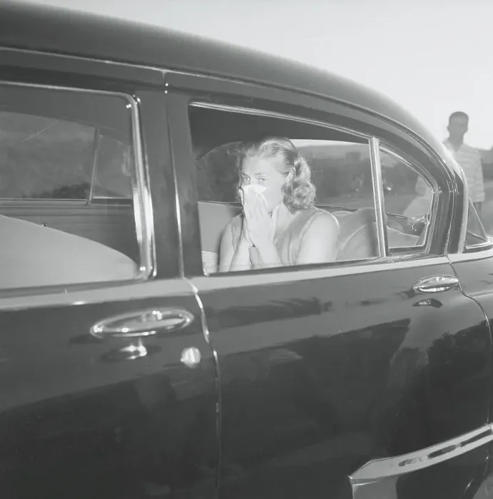 Framed Print : Ingrid Bergman Traveling by Car Framed Print : Ingrid Bergman Traveling by Car