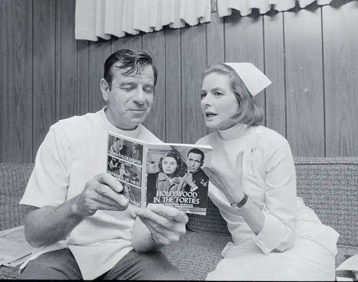 Framed Print : Ingrid Bergman and Walter Matthau Reading Book Framed Print : Ingrid Bergman and Walter Matthau Reading Book