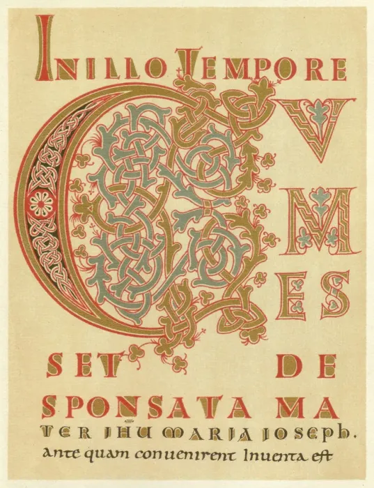 Framed Print : Initial C, St Gallen, 9th century, lithograph, published in 1880 Framed Print : Initial C, St Gallen, 9th century, lithograph, published in 1880