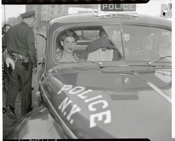 Framed Print : Injured Boys in Police Car Framed Print : Injured Boys in Police Car