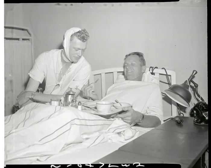 Framed Print : Injured Tiger Teammates Recuperating in Hospital Framed Print : Injured Tiger Teammates Recuperating in Hospital