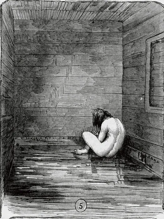 Framed Print : Insane Girl Sitting in a Dungeon Framed Print : Insane Girl Sitting in a Dungeon