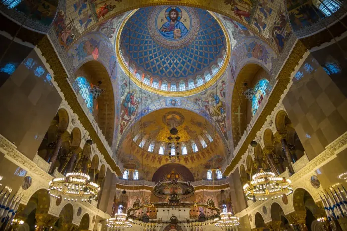 Framed Print : Inside the Naval Cathedral of Saint Nicholas in Kronstadt
