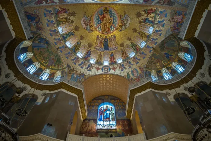 Framed Print : Inside the Naval Cathedral of Saint Nicholas in Kronstadt