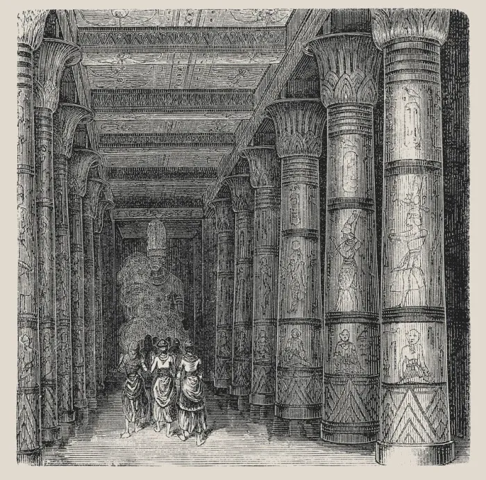 Framed Print : Inside of a temple with the god figure Framed Print : Inside of a temple with the god figure