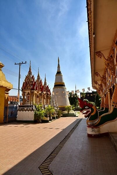 Inside Wat Luang temple at Pakse Laos