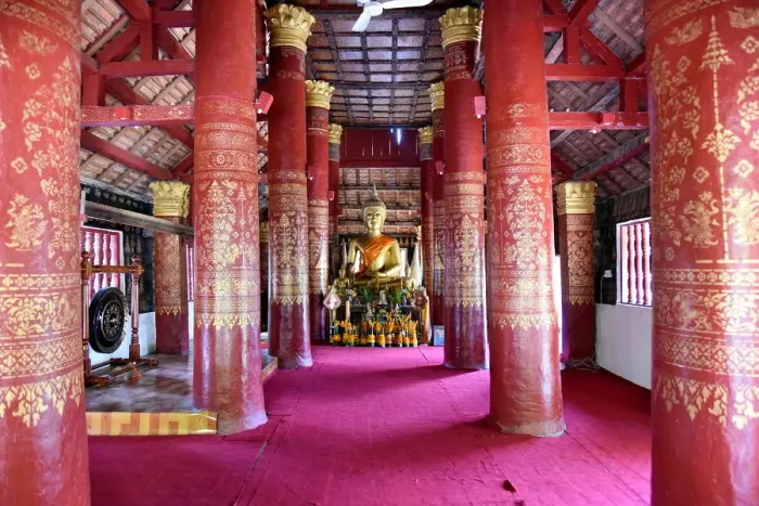 Framed Print : Inside Wat Pak Khan Khammungkhun temple luang prabang Laos Asia