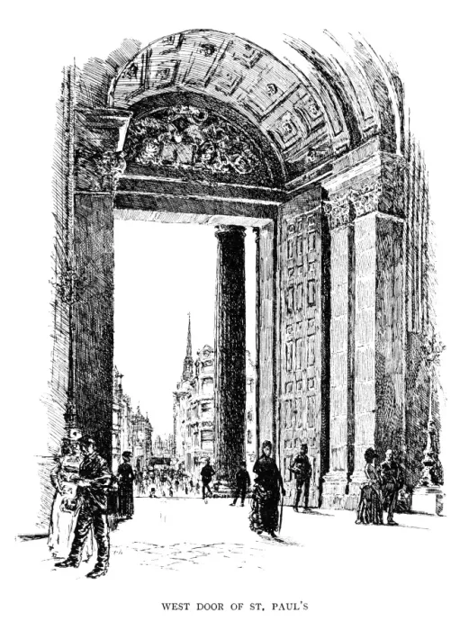 Framed Print : Inside the West Door of St Pauls Cathedral (Victorian illustration) Framed Print : Inside the West Door of St Pauls Cathedral (Victorian illustration)