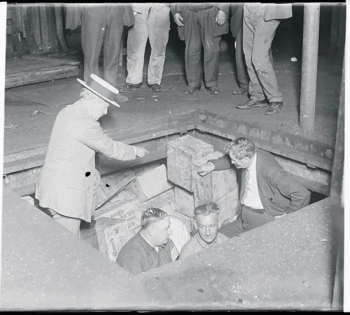 Framed Print : Inspectors Discovering Contraband Rum