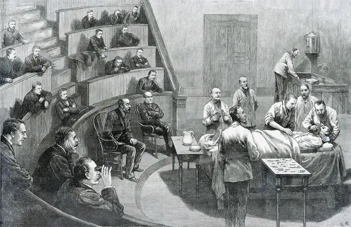 Framed Print : Instruction In Surgery In Ampitheater