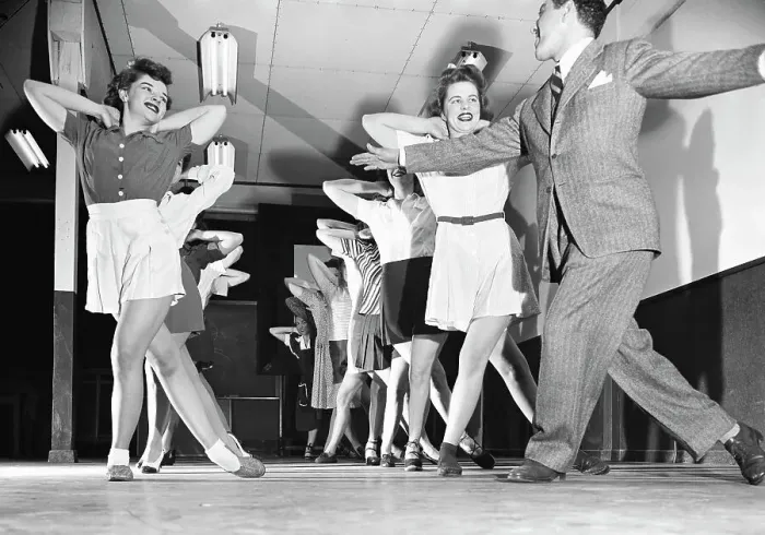 Framed Print : Instructor Leads Women Thru Dance;Excerc Framed Print : Instructor Leads Women Thru Dance;Excerc