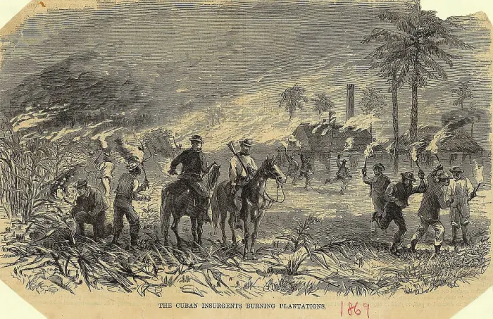 Framed Print : Insurgents Setting Fire to Farm