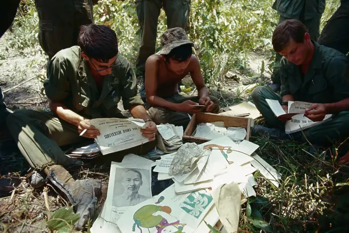 Framed Print : US Intelligence Looking at Documents Framed Print : US Intelligence Looking at Documents