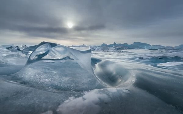 interesting shape Iceberg over lake baikal
