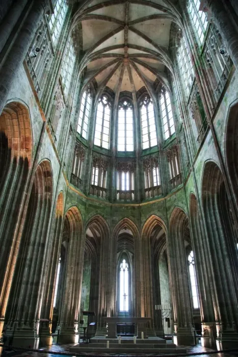 Framed Print : Interior of abbatial church Mont Saint-Michel, Normandy, France