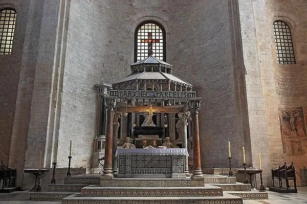 Interior of the Basilica of San Nicola, Basilica of St. Nicholas of Myra, Bari, Apulia, Italy