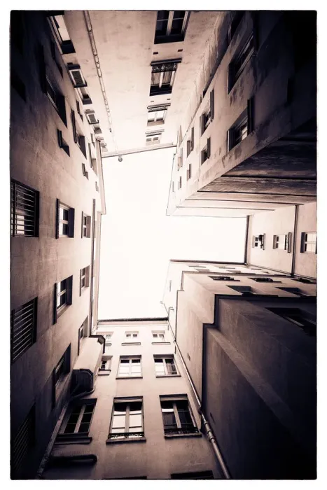 Framed Print : Interior of a building located rue du Faubourg Saint Antoine, in Paris, France Framed Print : Interior of a building located rue du Faubourg Saint Antoine, in Paris, France